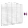 vidaXL buede gabionkurve 7 stk. 200x30x180/200 cm galvaniseret jern