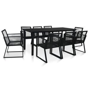 vidaXL udend&oslash;rs spisebordss&aelig;t 5 dele PVC rattan sort