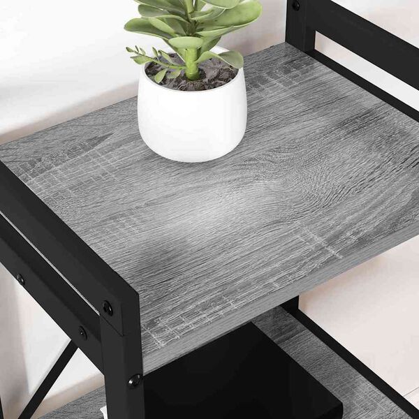 vidaXL Bogreol Gr&aring; sonoma-eg 60 x 30 x 85 cm Konstrueret tr&aelig;