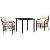 vidaXL Have Spisebordss&aelig;t 3 stk. Brun polyrattan