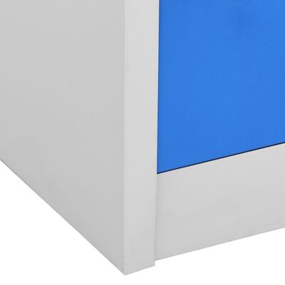 vidaXL skabe 5 stk. 90x45x92,5 cm stål lysegrå og blå