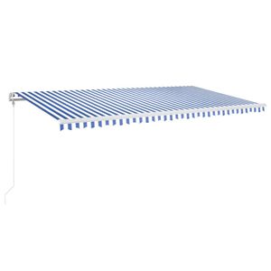 vidaXL markise 600x350 cm automatisk betjening bl&aring; og hvid