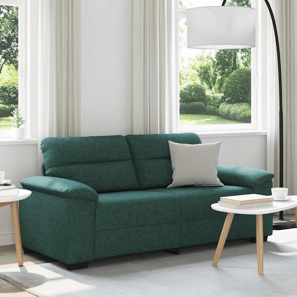 vidaXL 2-personers sofa 180x81x84 cm stof m&oslash;rkegr&oslash;n