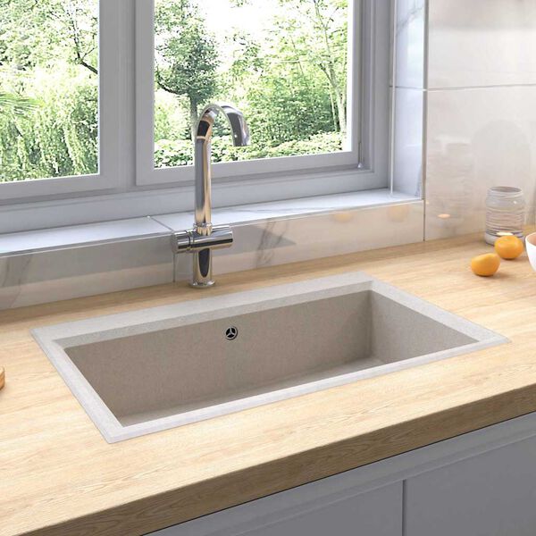 vidaXL Køkkenvask Beige 79 x 50 x 31 cm Granit