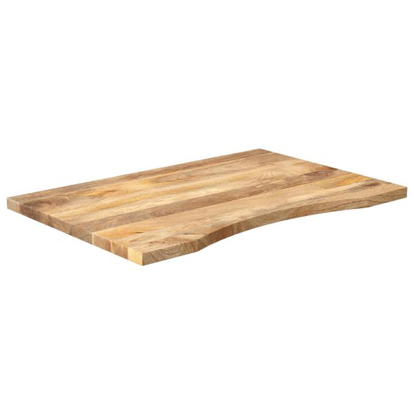 vidaXL bordplade med kurvet form 90x50x2,5 cm ru massivt mangotræ
