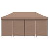 vidaXL foldbart pop-up festtelt med 4 sidevægge brun