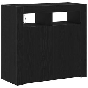 vidaXL Sideboard Sort eg 80 x 35 x 75 cm Konstrueret tr&aelig;