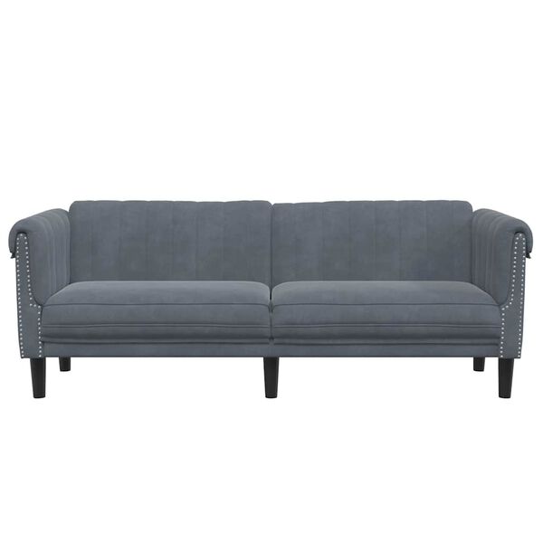 vidaXL 3-personers sofa velour mørkegrå
