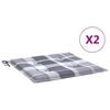 vidaXL hynder til havestol 2 stk. 40x40x4 cm oxfordstof gr&aring;ternet