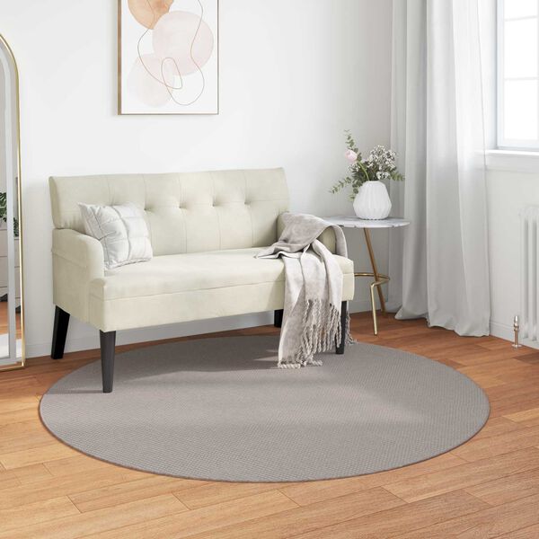vidaXL Omr&aring;det&aelig;pper Rund Creme og Taupe &Oslash; 120 CM