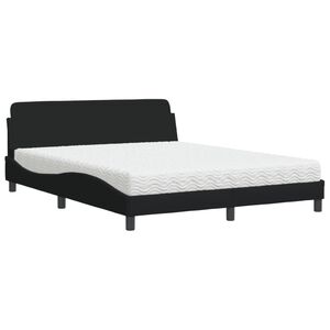 vidaXL seng med madras Dover 160x200 cm stof sort