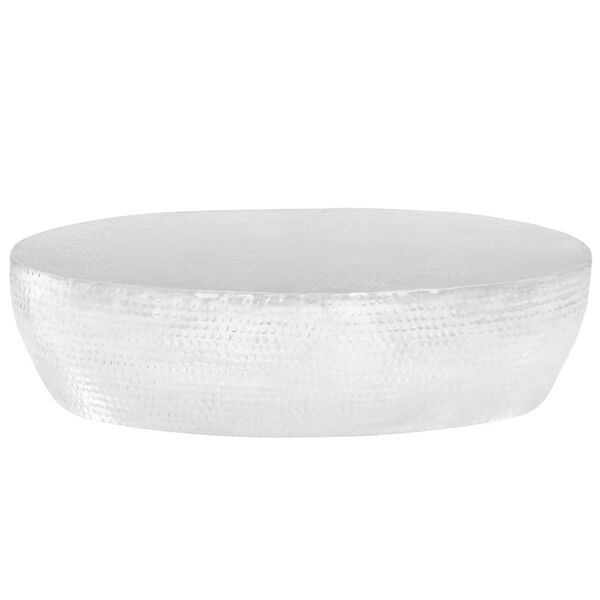 vidaXL sofabord 100 x 50 x 28 cm hamret aluminium sølvfarvet