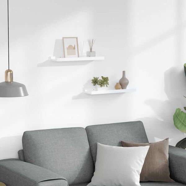 vidaXL v&aelig;ghylder 2 stk. 40x9x3 cm hvid h&oslash;jglans