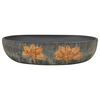 vidaXL h&aring;ndvask til bordplade 59x40x15 cm oval keramik gr&aring; og sort