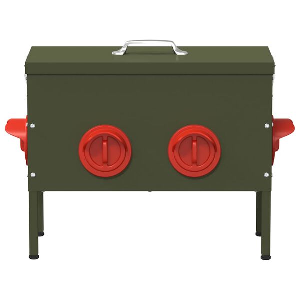 vidaXL Hønsefoder Oliven grøn 41,5 x 20,5 x 33 cm Koldvalset Stål