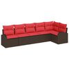 vidaXL Havesofa S&aelig;t Brun polyrattan