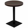 vidaXL bistrobord MDF og st&aring;l rund 60 x 75 cm m&oslash;rk aske