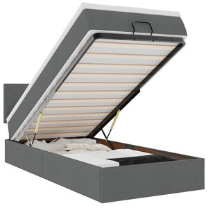 vidaXL ottoman seng med madras & LEDs 80x200 cm stof m&oslash;rkegr&aring;