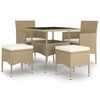 vidaXL spisebordss&aelig;t til haven 5 dele polyrattan beige
