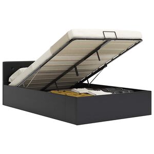 vidaXL hydraulisk opbevaringsseng 120 x 200 cm kunstl&aelig;der sort