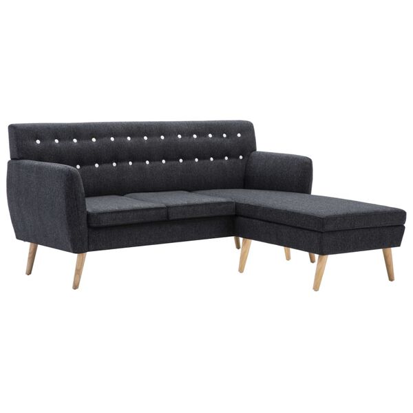 vidaXL L-formet sofa 171,5x138x81,5 cm stofbetræk mørkegrå