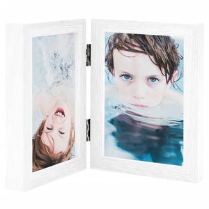 vidaXL folderamme til 2 billeder 2x(13x18 cm) hvid