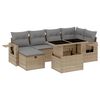 vidaXL sofas&aelig;t til haven 7 dele med hynder polyrattan beige
