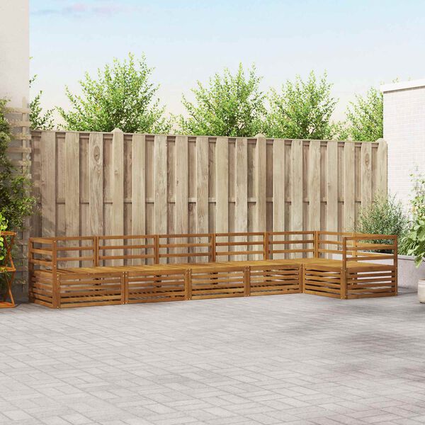 vidaXL Udend&oslash;rs sofagruppe 6 pcs Naturfarvet Massivt Akacietr&aelig;