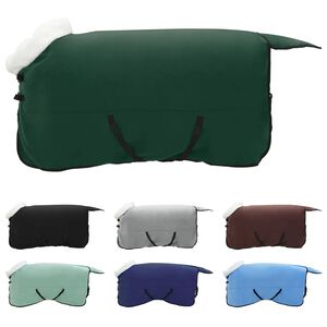 vidaXL Hestet&aelig;ppe M&oslash;rkegr&oslash;n 145 cm Polar fleece