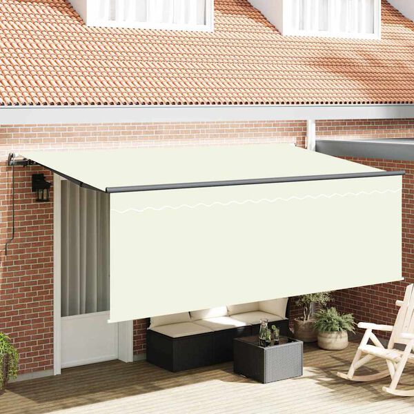 vidaXL Utr&aelig;kkelig Markise Creme 350 x 200 cm Polyester og Aluminium