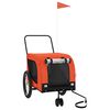 vidaXL hundetrailer til cykel oxfordstof og jern orange og sort