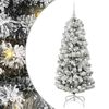 vidaXL Kunstigt Hinged Juletr&aelig; 150 LED'er Gr&oslash;n og Hvid 150 cm