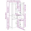 vidaXL Highboard Artisan Egetr&aelig; 69,5 x 34 x 180 cm Konstrueret tr&aelig;