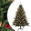 vidaXL Kunstigt juletr&aelig; med julekugle 210 cm 300 LED'er Varm hvid