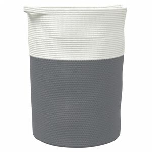 vidaXL opbevaringskurv &Oslash;49x65 cm bomuld gr&aring; og hvid