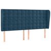 vidaXL sengegavl med kanter 203x23x118/128 cm fl&oslash;jl m&oslash;rkebl&aring;