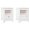 vidaXL sengeborde 2 stk. 40x35x49 cm massivt fyrretr&aelig; hvid