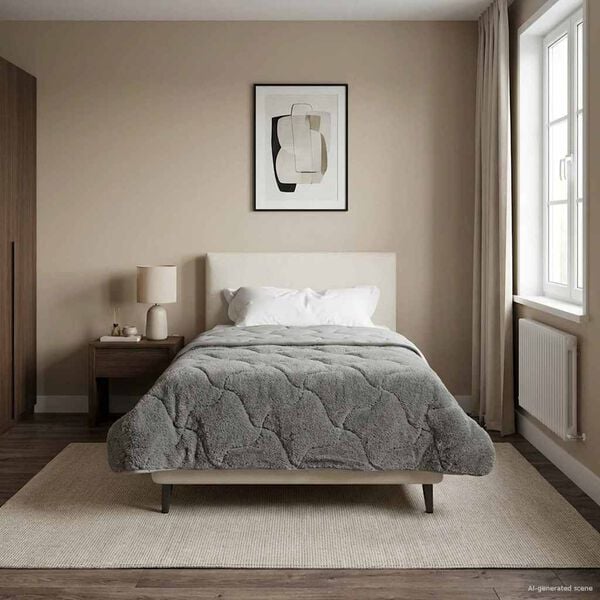 vidaXL Hel&aring;rs dyne Antracit 140 x 220 cm Mikrofiber og Teddy fleece