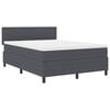 vidaXL LED Box Spring Bed M&oslash;rkegr&aring; og Hvid 140 x 200 cm Velourstof
