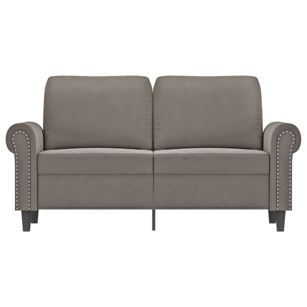 vidaXL 2-personers sofa 120 cm velour lysegr&aring;