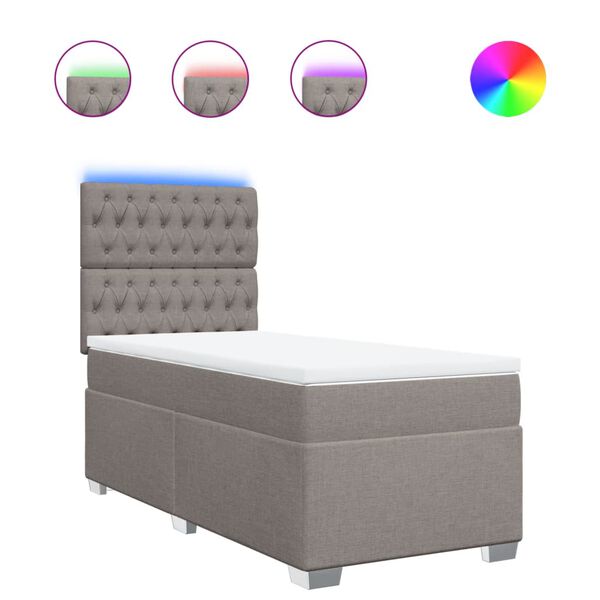 vidaXL kontinentalseng med madras 80x200 cm stof gr&aring;brun