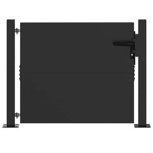 vidaXL Haveport med l&aring;s Sort 110 x 105 cm Pulverlakeret st&aring;l