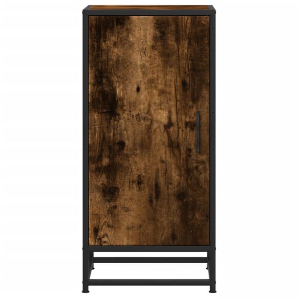 vidaXL skab 35,5x35x76 cm konstrueret træ og metal røget egetræsfarve