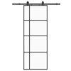 vidaXL skyded&oslash;r med hardwares&aelig;t 76x205 cm ESG glas sort