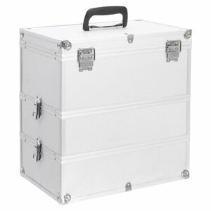 vidaXL makeupkuffert 37 x 24 x 40 cm s&oslash;lvfarvet aluminium