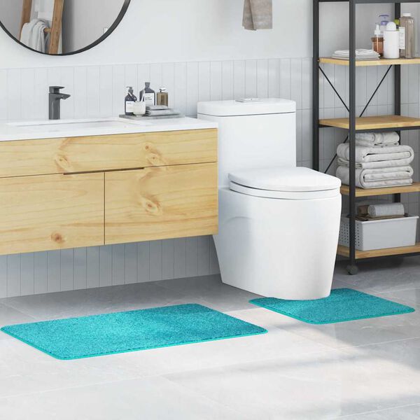 vidaXL Anti-skid badev&aelig;gs m&aring;ttes&aelig;t 2 pcs Turkis PP