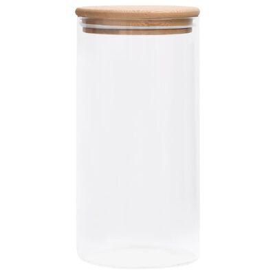 vidaXL opbevaringsglas med bambuslåg 4 stk. 1200 ml