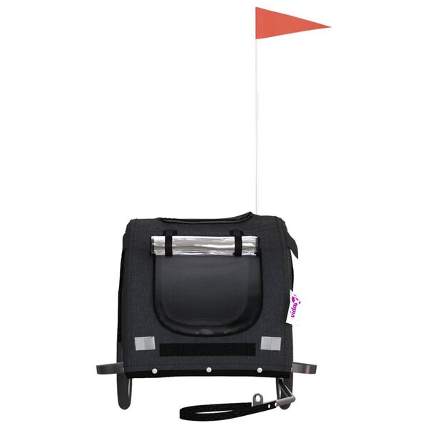 vidaXL cykeltrailer til kæledyr oxfordstof og jern sort