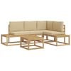 vidaXL Udend&oslash;rs sofagruppe 4 Stk Hvid og Beige Polyester
