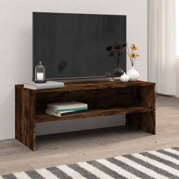 vidaXL tv-bord 100x40x40 cm konstrueret træ røget egetræsfarve